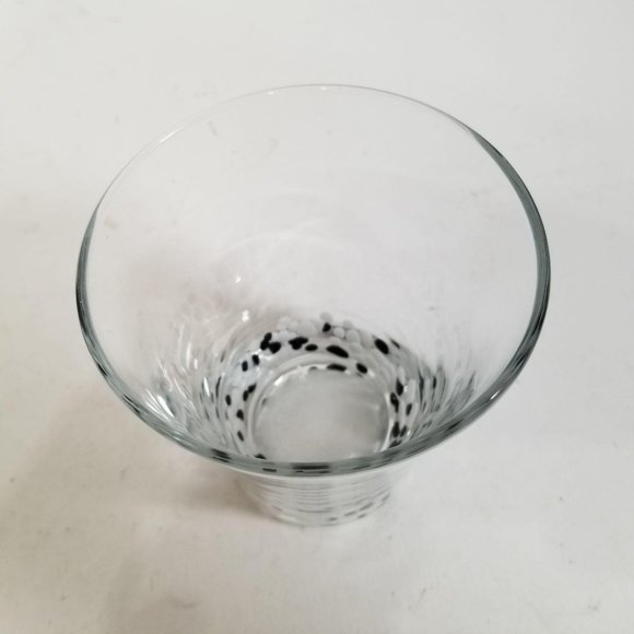 Hand Blown Rock Glass Speckled Dot Black White - Picture 2 of 7